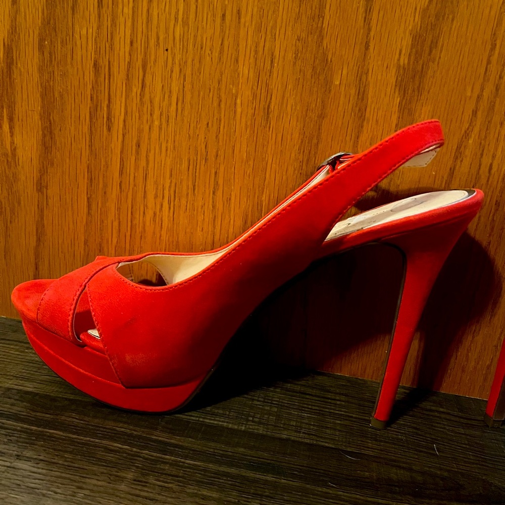 Jessica Simpson high heel shoes, size 12, red.
